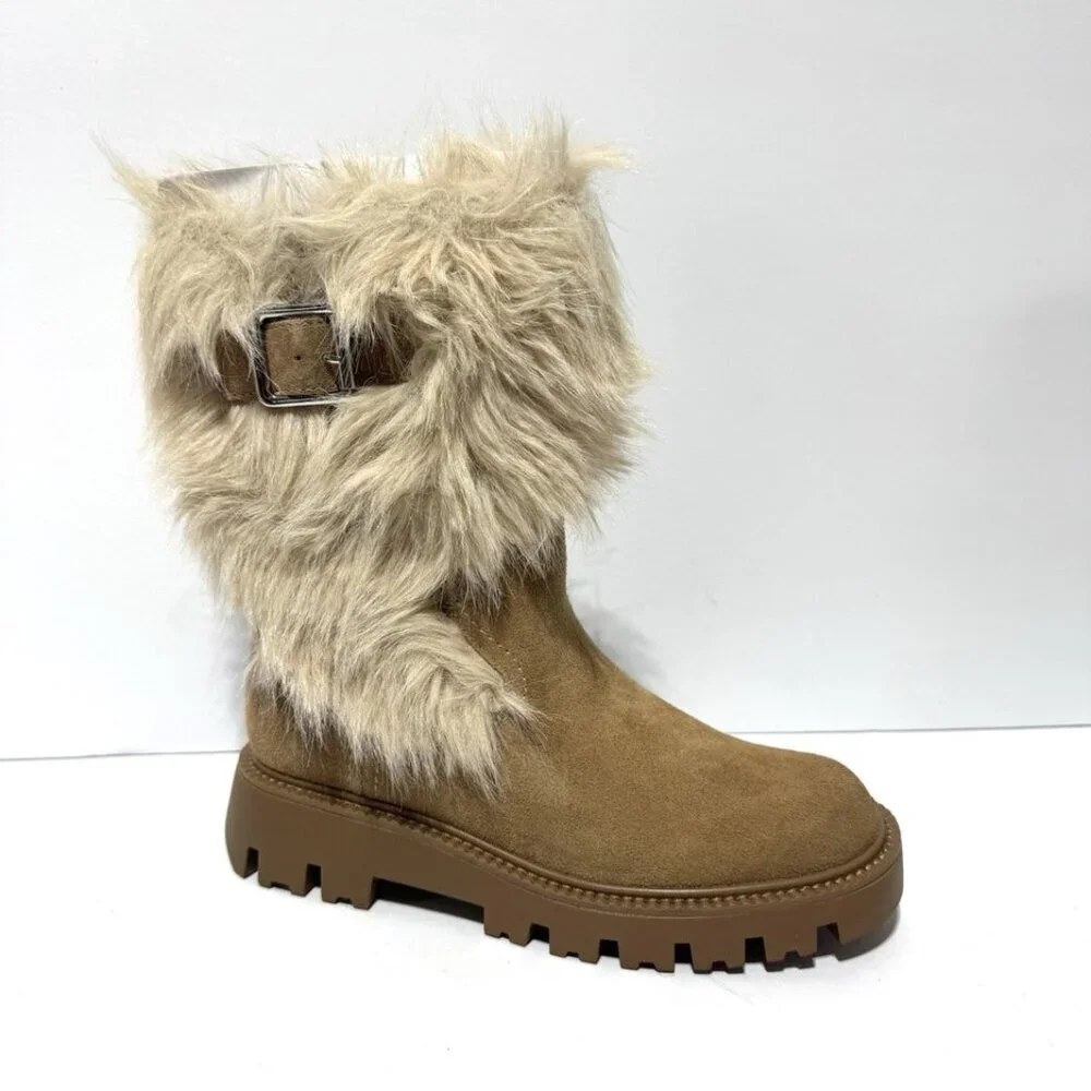Franco Sarto Womens Brina Boots Tan Size 5 M